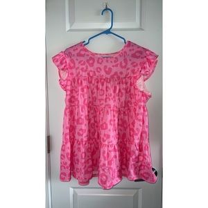 Pink Cheetah Print Top